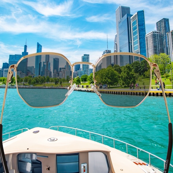 🇺🇸GOLD Hexagonal Sunglasses - Picture 9 of 13